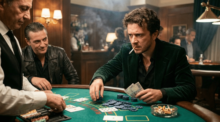 Enzo Ghinazzi Pupo al tavolo da gioco