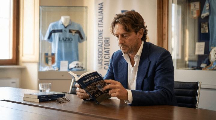 Beppe Signori legge il libro