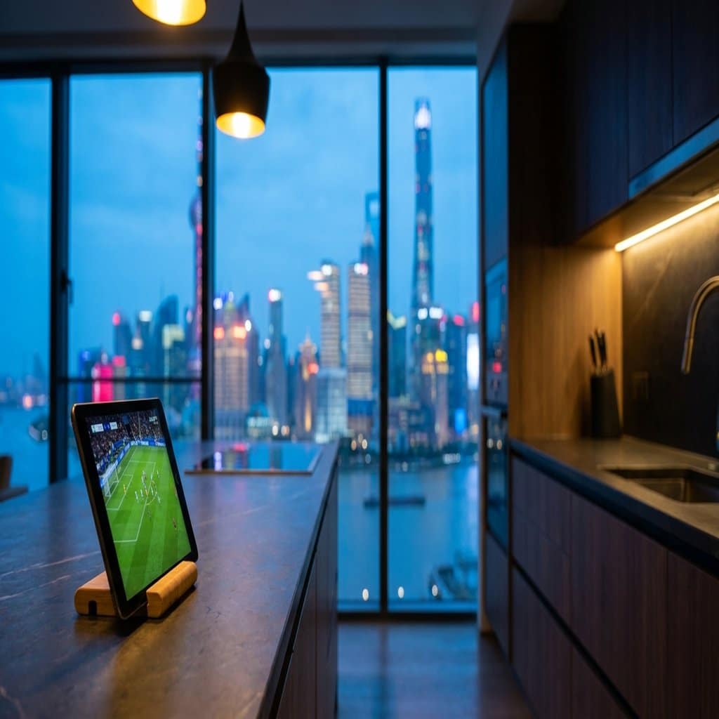Vedere NOW TV dall'estero con VPN - tablet in appartamento europeo
