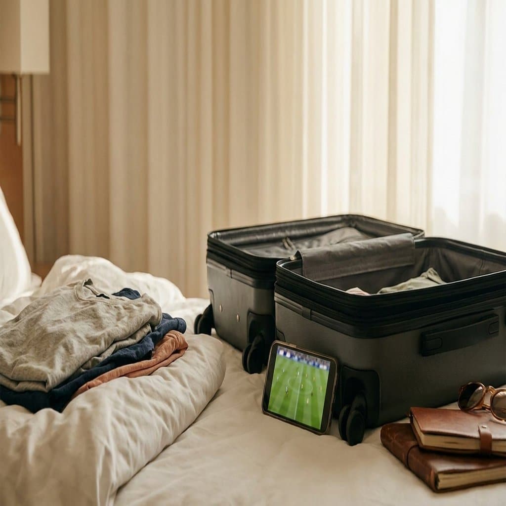Vedere Sky Go dall'estero con VPN - valigia con smartphone