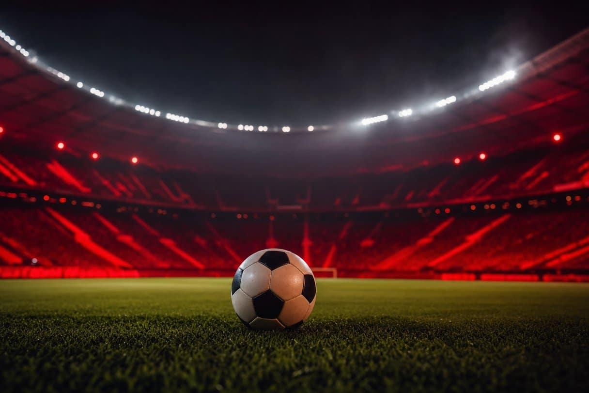 Dove vedere il Milan - stadio illuminato di rosso e nero di notte