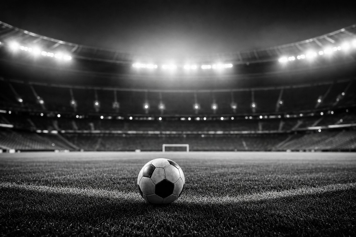 Dove vedere la Juventus - stadio in bianco e nero di notte
