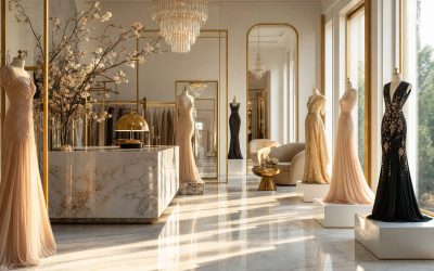 Beautiful - atelier di moda con manichini e abiti da sera