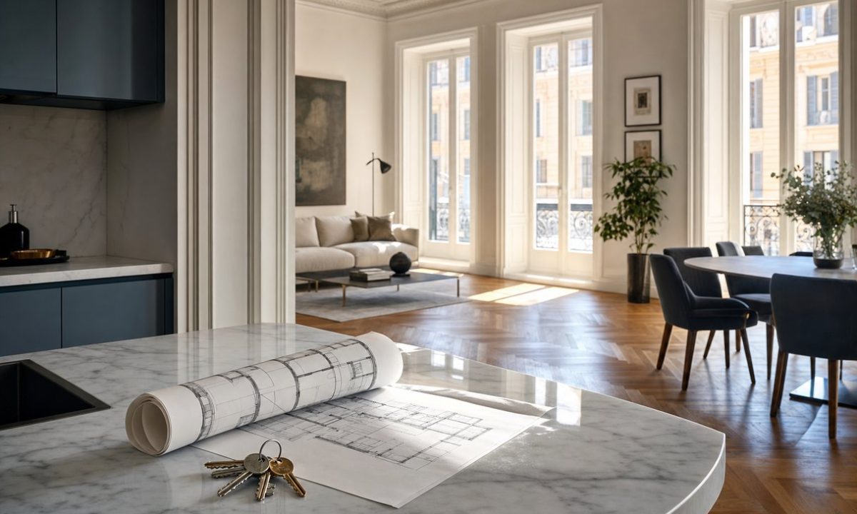 Casa a prima vista - interno luminoso con chiavi e planimetria sul piano