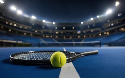 Dove vedere Sinner - pallina da tennis sulla linea di fondo di un campo illuminato
